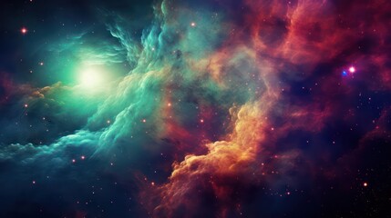 Wall Mural - Beautiful Nebula in the night sky wallpaper background. Colorful cosmic space nebula