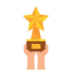 Sticker - hand holding trophy star