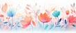 Flowers with cyan orange watercolor style for background and invitation wedding card, AI generated