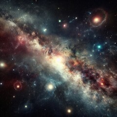 Wall Mural - gorgeous space and twinkling stars background image with nebula gas cloud