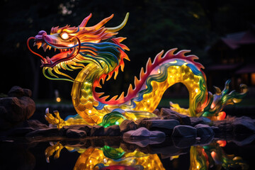 Wall Mural - dragon lanterns at chinese festival, concept of chinese new year, year of dragon