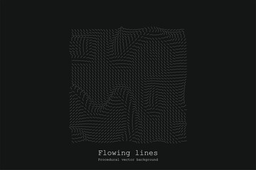 Aufkleber - Abstract Line Matrix Pattern. Noise Flow Dynamic.