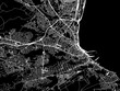 Vector road map of the city of Port Elizabeth in South Africa with white roads on a black background.