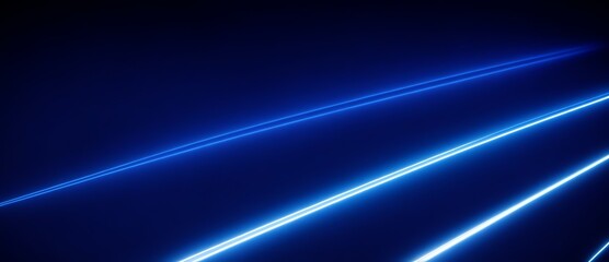 Wall Mural - Modern blue high density concept laser lights abstract on plain black background from Generative AI