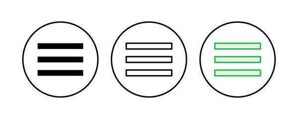 Menu Icon set. web menu icon. hamburger menu symbol