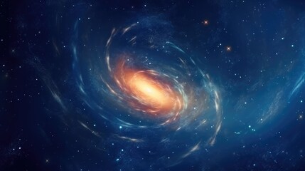 Wall Mural - beautiful spiral galaxy with glowing stars for modern science concept background. generative ai