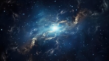 Wall Mural - beautiful spiral galaxy with glowing stars for modern science concept background. generative ai