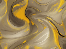Yellow Psychedelic Trippy Abstract Art Background Design. Trendy Yellow Colour Marble Style. Ideal For Web, Advertisement, Prints, Wallpapers.