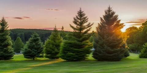 Wall Mural - Group of Balsam Fir Trees