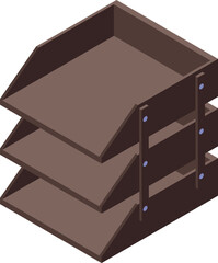 Poster - Desktop mail cabinet tray icon isometric vector. Case shelf desk. Screen folder