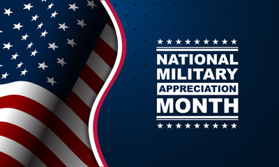 Happy National Military Appreciation Month Background Vector Illustration