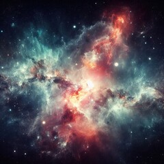 Wall Mural - deep space and stars with gas cloud nebula