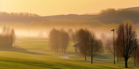 Wall Mural - Outdoor landscape at dusk