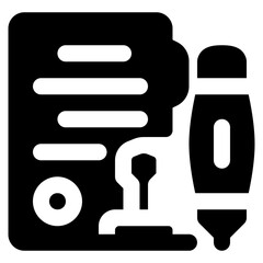 Poster - contract paper vector icon. real estate icon solid style. perfect use for logo, presentation, website, and more. simple modern icon design glyph style