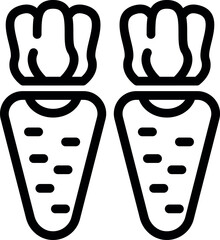 Sticker - Detox daikon beetroot icon outline vector. Radish vegetable crops. Salad detox diet