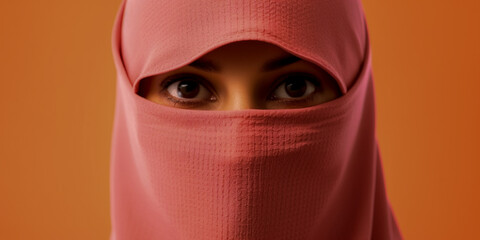 Sticker - Arabian Woman Face Covered with Hijab