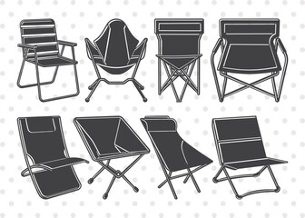 Wall Mural - Camping Chair SVG, Chair Clipart, Chair Svg, Beach Chair Svg, Camping Chair Icons Svg, Lawn Chair Svg, Folding Chair Svg, Lake Chair Svg, Camping Chair Bundle