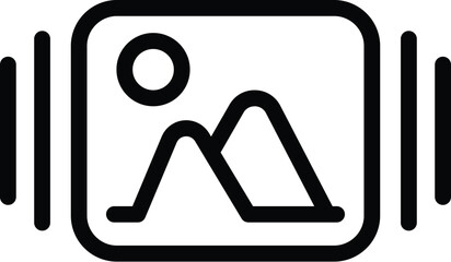 Poster - Camera photos gallery icon outline vector. Professional photographic device. Shooting capturing apparatus
