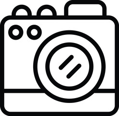 Wall Mural - Imaging photo camera device icon outline vector. Capturing pictures modern camera. Focus photographic lens