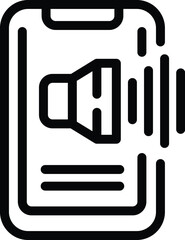 Poster - Smartphone virtual assistant icon outline vector. Control mobile feature. Smart gadget tool