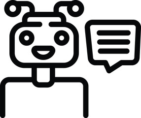 Poster - Chatbot smart assistant icon outline vector. Virtual digital agent. Interactive futuristic tool