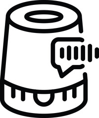 Poster - Virtual assistant loudspeaker icon outline vector. Smart voice command speaker. Vocal futuristic helper