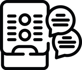 Poster - Smart talkative device icon outline vector. Voice command assistant agent. Interactive futuristic speaker