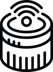 Poster - Wireless smart speaker icon outline vector. Artificial intelligence system gadget. Voice command center