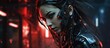 © anis rohayati - woman character cyberpunk style cyborg background wallpaper ai generated image