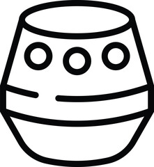 Poster - Musical virtual assistant icon outline vector. Voice smart speaker gadget. Wireless intelligent audio system