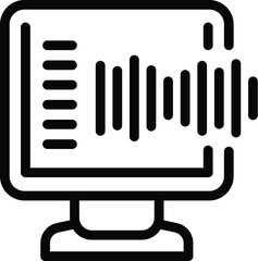 Poster - Automated assistant speaker icon outline vector. Vocal smart interactive agent. Futuristic help technology
