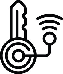 Poster - Wireless key icon outline vector. Remote control home device. Futuristic smart unlock key