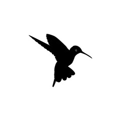 Flying Hummingbird Silhouette, can use Art Illustration, Website, Logo Gram, Pictogram or Graphic Design Element. Vector Illustration