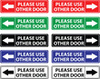 Please use other door graphic icon. Information label sign. Notice text direction symbol. flat style.