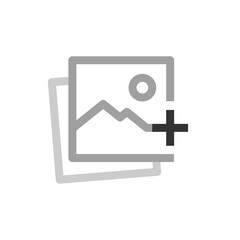 Poster - Add image button concept illustration line icon design vector