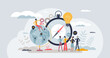© VectorMine - Teamwork and collaboration for effective business growth tiny person concept. Partnership, unity and work colleagues support for global trade improvement and job management vector illustration.