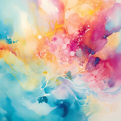 Canvas Print - an abstract dreamscape using watercolor-like elements