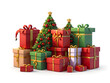 © sandun suleka - Captivating Christmas Collection: Gift Boxes & Trees on White Background - Festive Delights!