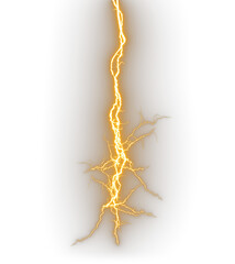 Poster - Cut out lightning strike glow on transparent backgrounds effect 3d render png