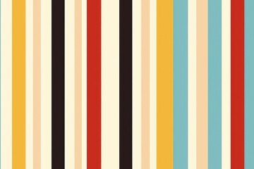 Poster - Colorful striped wallpaper, retro pattern