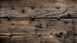 Rustic wood board with nails. Generative AI.