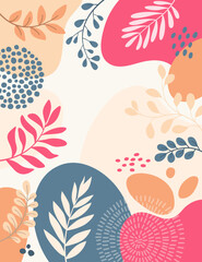 Aufkleber - Design banner frame flower Spring background with beautiful. flower background for design. Colorful background with tropical plants.	