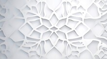 White Islamic Pattern Background.Islamic Pattern Background With Geometric Patterns. White Oriental Volumetric Pattern