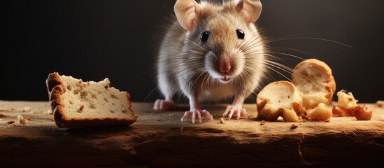 Wall Mural - Rodent consumes food.