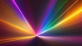 Fototapeta Tęcza - abstract background with colorful spectrum. Bright neon rays and glowing lines