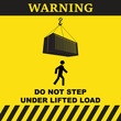 Do not step under lifted load warning symbol