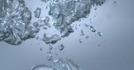 Wall Mural - slow motion macro of micro particles molecules in a liquid are analyzed with microscope for research