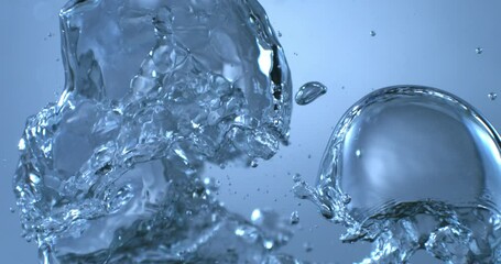 Wall Mural - slow motion macro of micro particles molecules in a liquid are analyzed with microscope for research