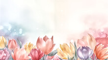 Flowers Banner Mockup, May, Colorful Watercolor Mother's Day
