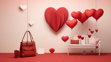 Wall Mural - heart on the sofa